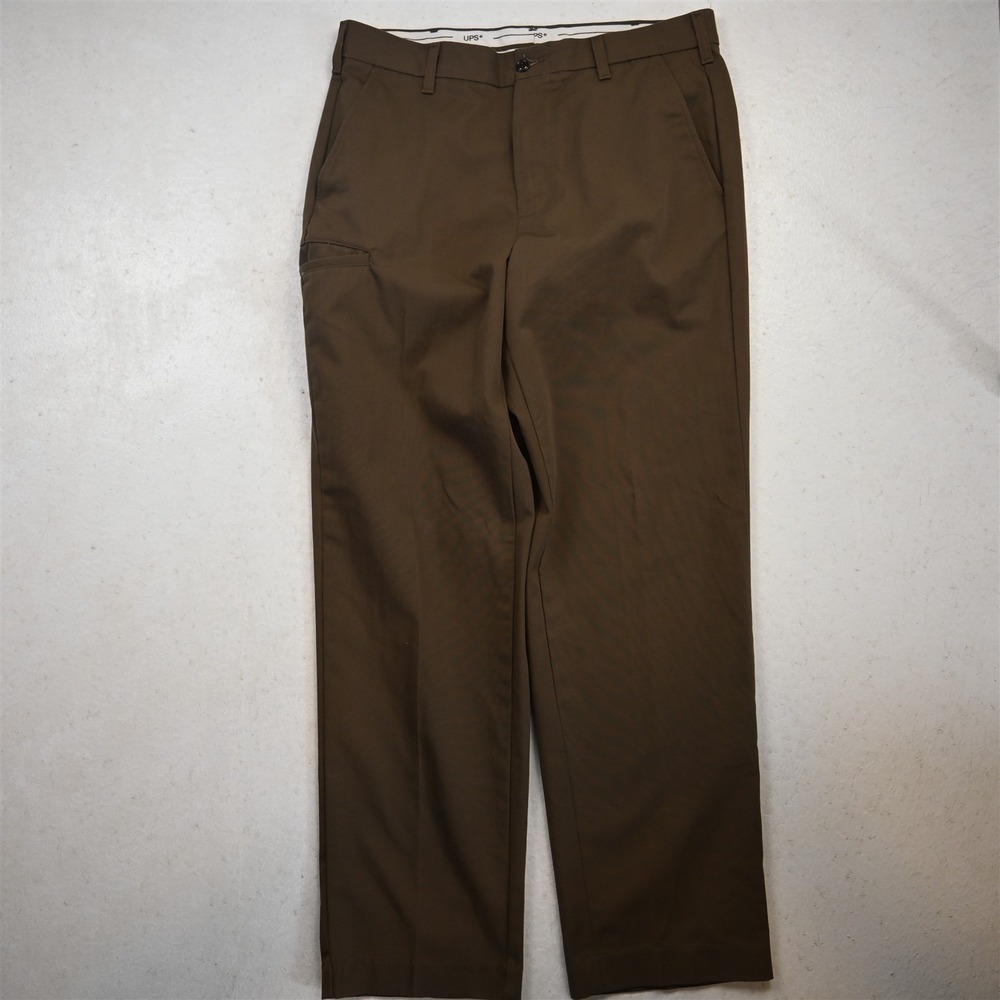 U P S‎ 33x32 Brown Flat Front Side Cargo Uniform Mens Pants